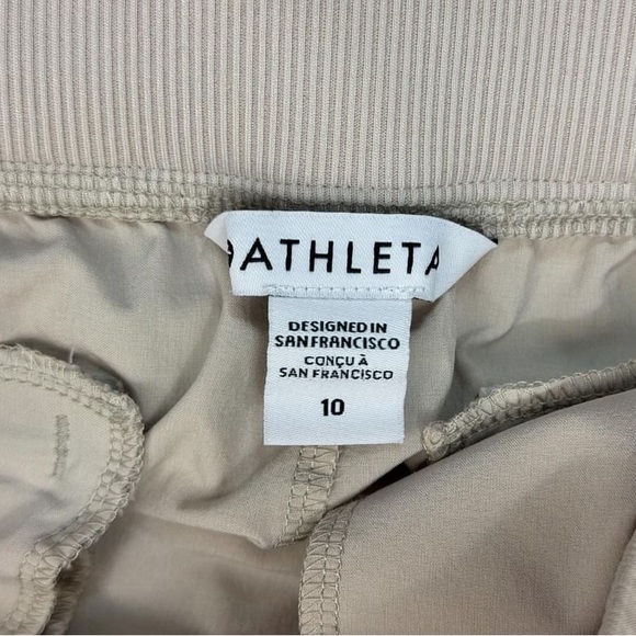 Athleta Brooklyn Ankle Pant Beige Pull On Travel Work Mid Rise Trouser Size 10 - Picture 6 of 7